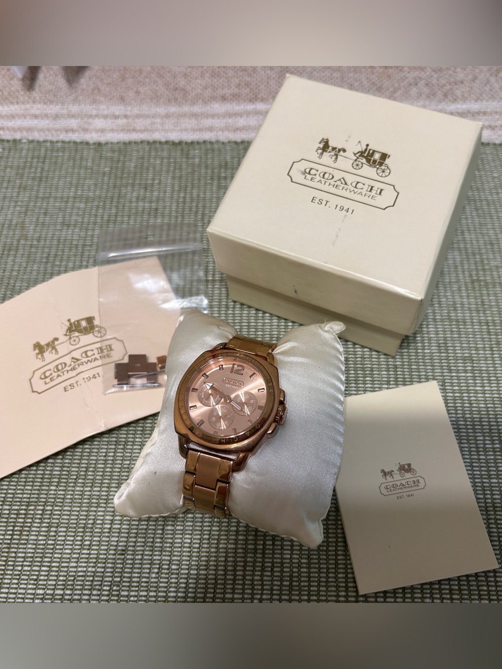 Coach Rose Gold-Tone Stainless Steel Chronograph Bracelet Watch